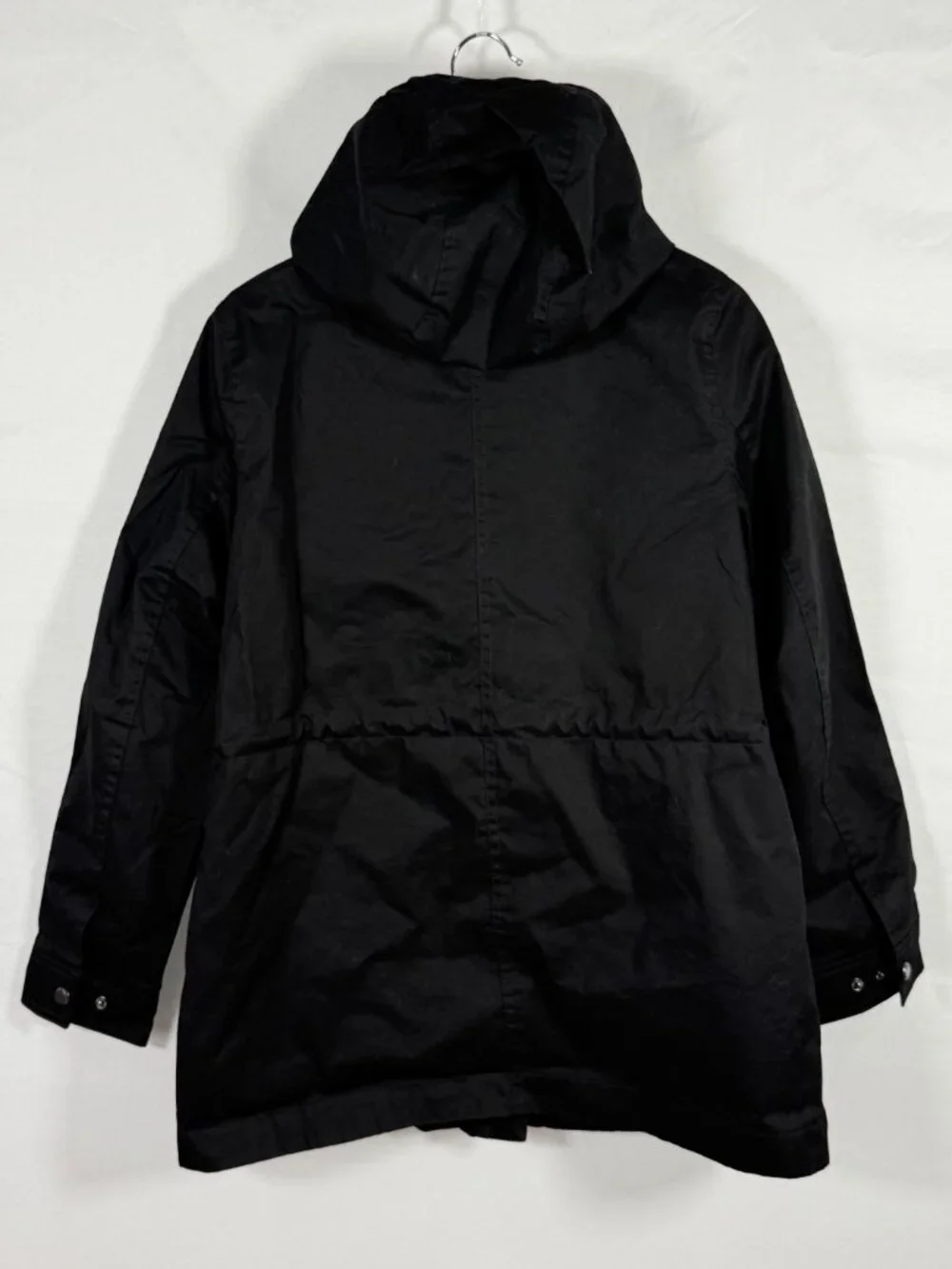 Hunter Black Water Resistant Jacket Rain Coat Size Small Full Zip Snap Closure